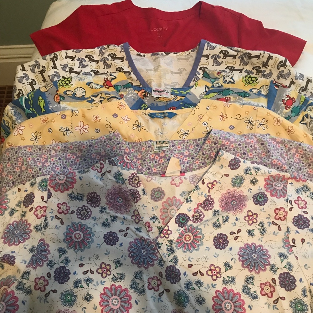6 scrub tops